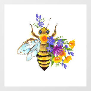 Flower bee with wild plants