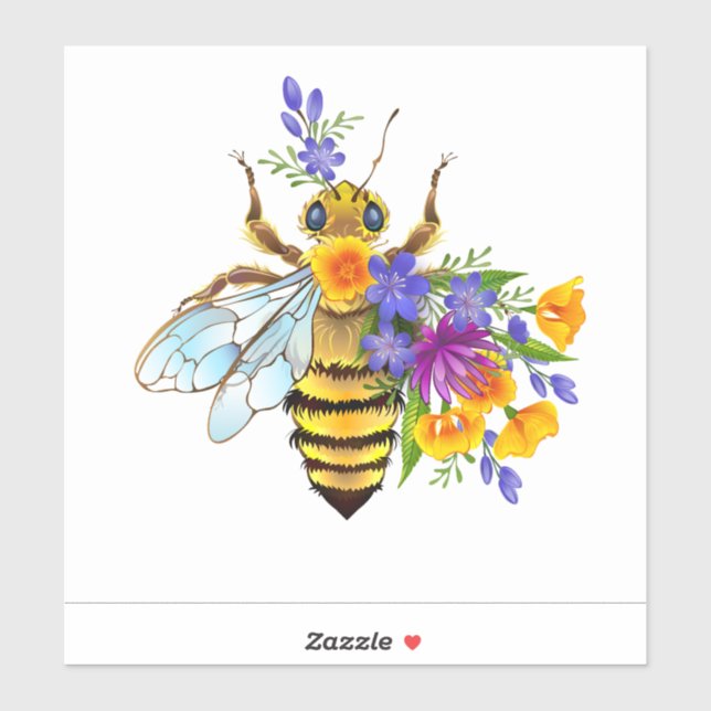 Flower bee with wild plants (Sheet)