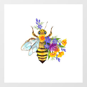 Flower bee with wild plants