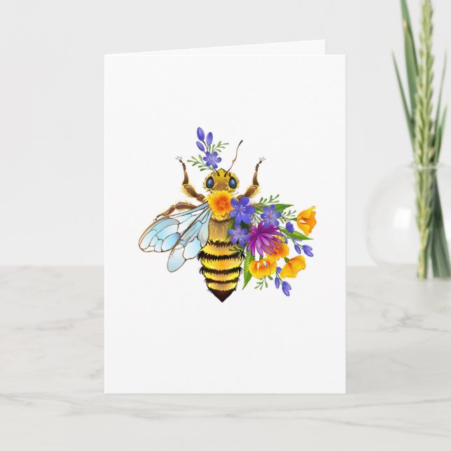 Flower bee with wild plants announcement (Front)