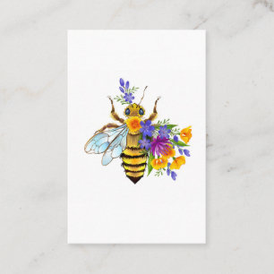Flower bee with wild plants appointment card