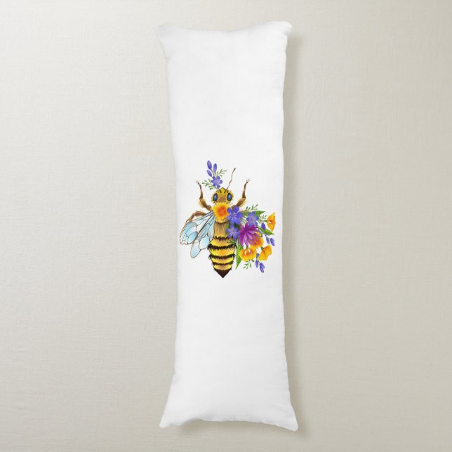 Flower bee with wild plants body cushion (Front Vertical)