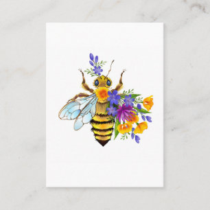 Flower bee with wild plants calling card