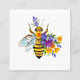 Flower bee with wild plants calling card