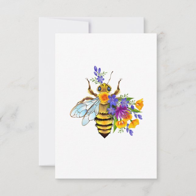 Flower bee with wild plants card (Front)
