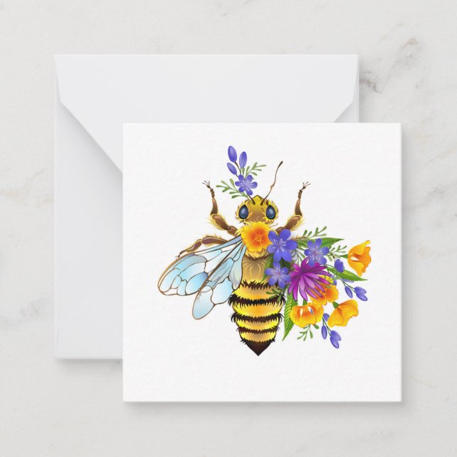 Flower bee with wild plants card (Front)