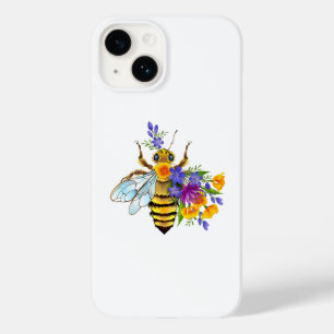 Flower bee with wild plants Case-Mate iPhone 14 case