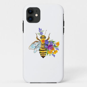 Flower bee with wild plants Case-Mate iPhone case