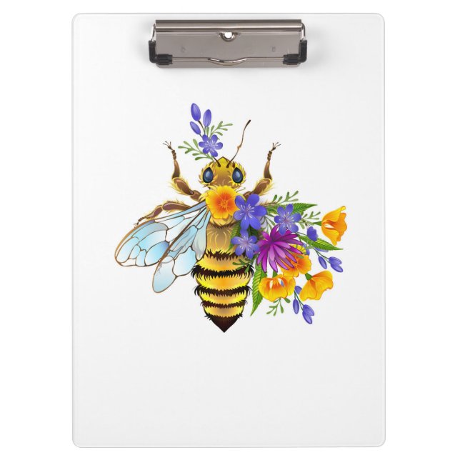 Flower bee with wild plants clipboard (Front)