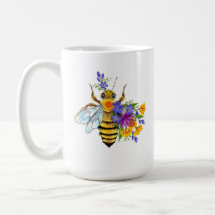 Flower bee with wild plants coffee mug