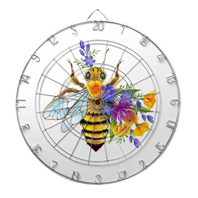 Flower bee with wild plants dartboard (Front)