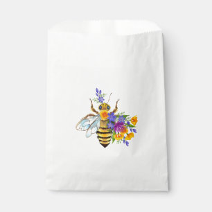 Flower bee with wild plants favour bags