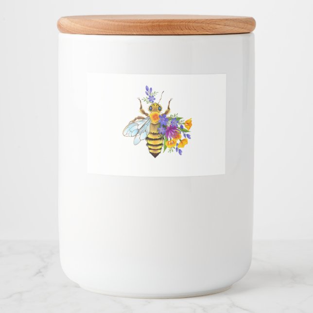 Flower bee with wild plants food label (Front)