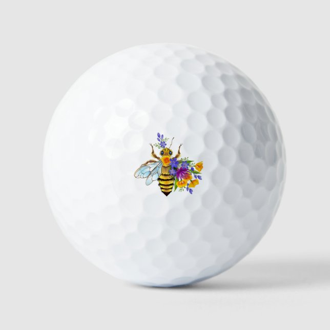 Flower bee with wild plants golf balls (Front)