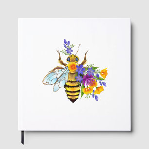 Flower bee with wild plants guest book