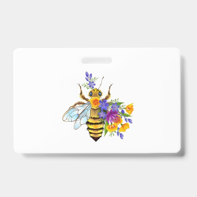 Flower bee with wild plants ID badge (Front)