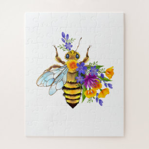 Flower bee with wild plants jigsaw puzzle