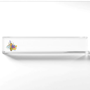 Flower bee with wild plants nameplate