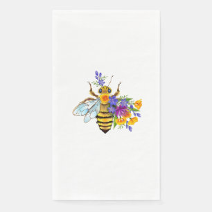 Flower bee with wild plants napkin