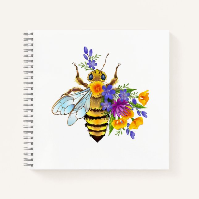 Flower bee with wild plants notebook (Front)