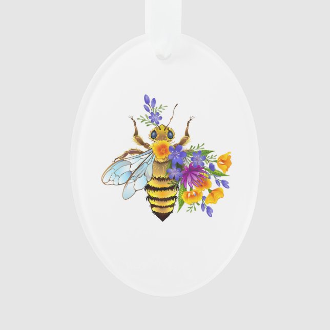 Flower bee with wild plants ornament (Front)
