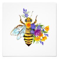 Flower bee with wild plants