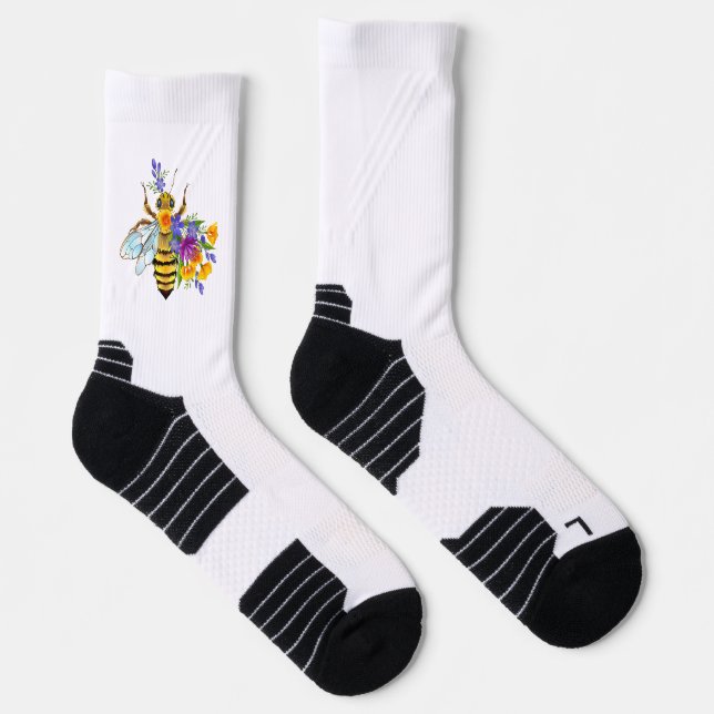 Flower bee with wild plants socks (Right)