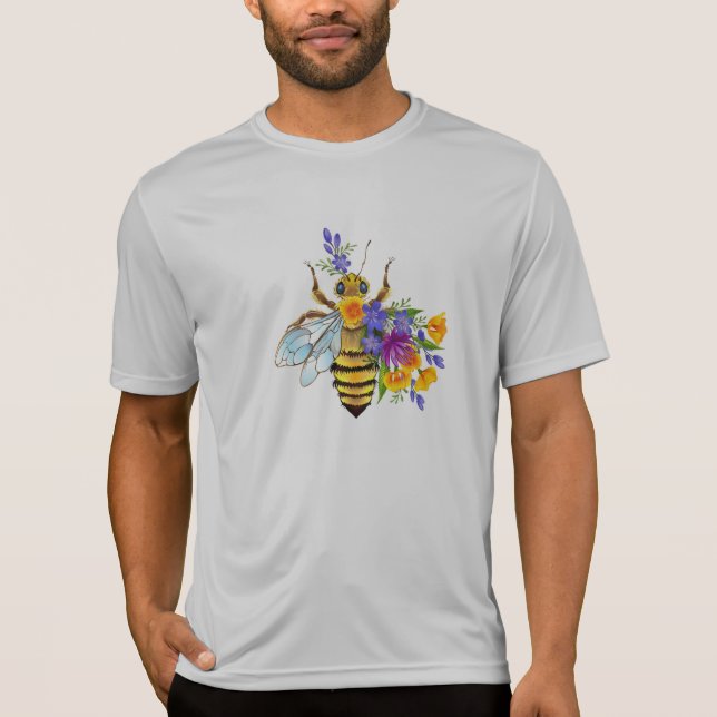 Flower bee with wild plants T-Shirt (Front)