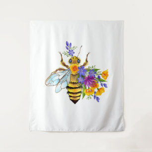 Flower bee with wild plants tapestry