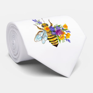 Flower bee with wild plants tie