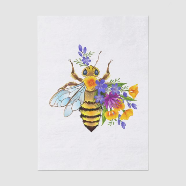 Flower bee with wild plants tissue paper (Front)