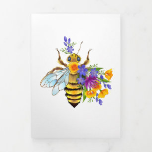 Flower bee with wild plants Tri-Fold announcement