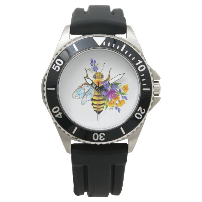 Flower bee with wild plants watch (Front)