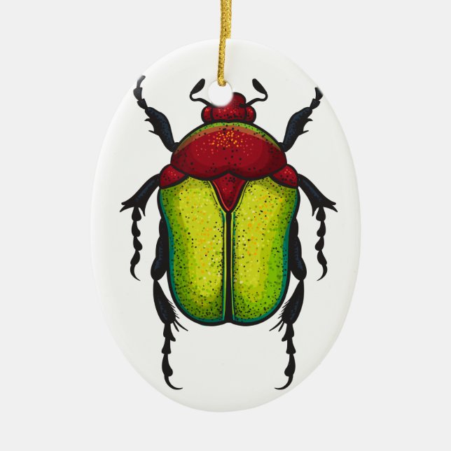 Flower beetle ceramic tree decoration (Front)