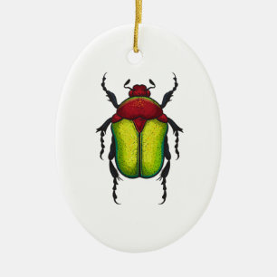 Flower beetle ceramic tree decoration