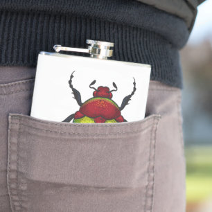 Flower beetle hip flask