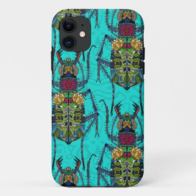 flower beetle turquoise Case-Mate iPhone case (Back)