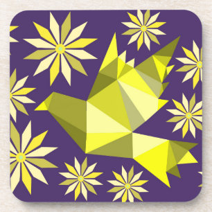 FLOWER BIRD BEVERAGE COASTER