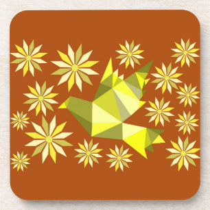 FLOWER BIRD BEVERAGE COASTER