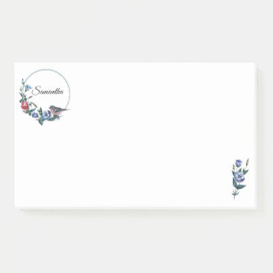 Flower Bird Personalised Post-it Notes