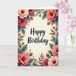 Flower Birthday Card for Her