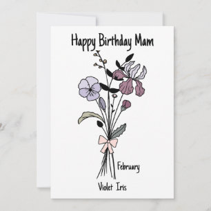 Flower Birthday Card For Mam