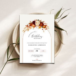 Flower Birthday Dinner Party Invitation