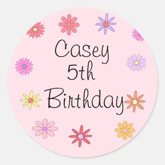 Flower Birthday Sticker (Front)