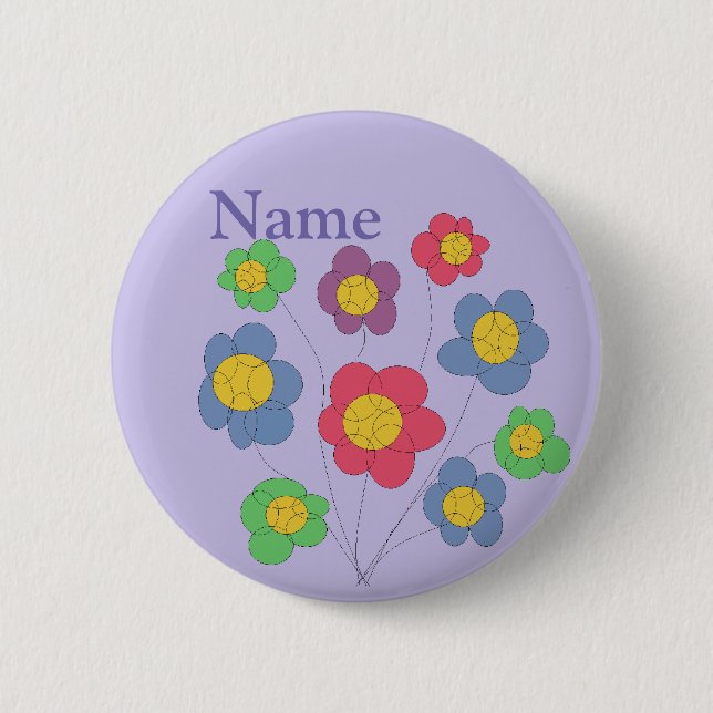 flower blast - badge/button 6 cm round badge (Front)
