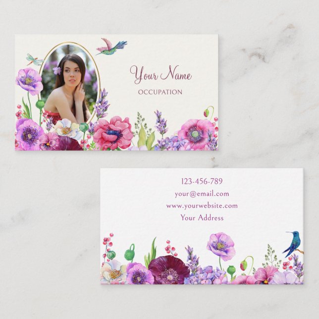 Flower bloom photo profile business card (Front/Back)