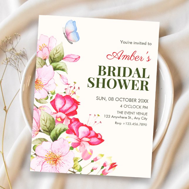 Flower blooms bridal shower invitation (Creator Uploaded)