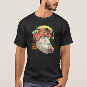 Flower Blossom Farm Animal Farmer Retro Floral Co T-Shirt
