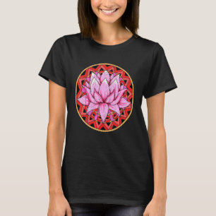 Flower Blossom Mandala Yoga Pilates Colourful Lotu T-Shirt