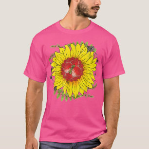 Flower Blossom Red Berry Gardener Strawberry Sunfl T-Shirt